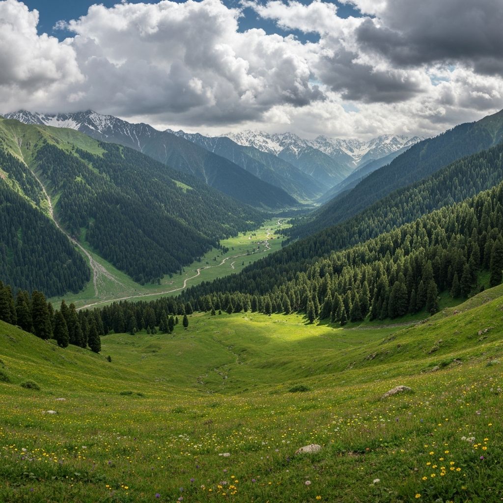 Kashmir valley panoramic view